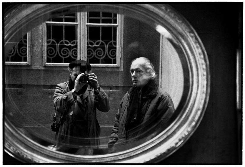 Sepp Dreissinger, Thomas Bernhard with Dreissinger, Wien Stallburggasse 1988
